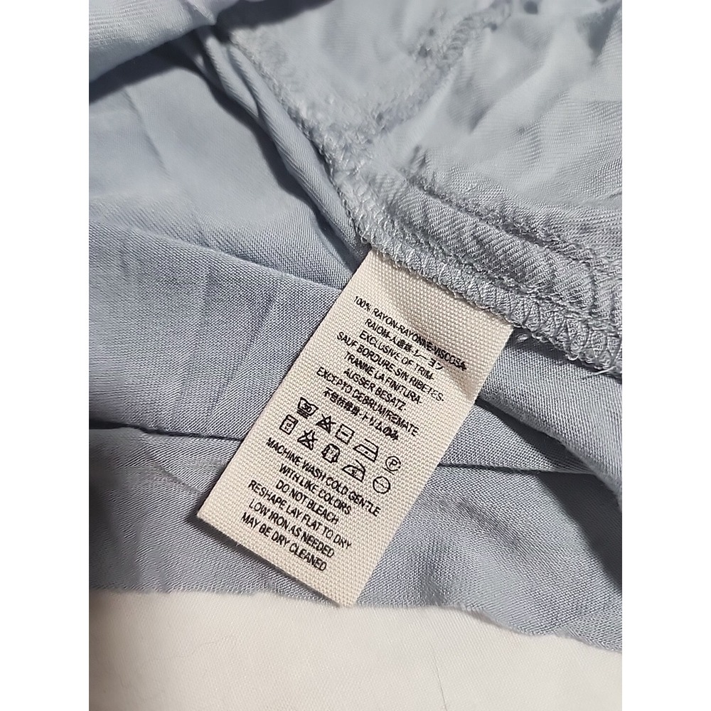 Free People Collared Button Down Blouse Oversized Pockets Size XS Blue‎ - Picture 7 of 8